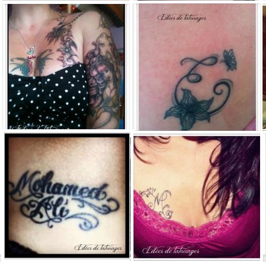 tatouage initiale poitrine