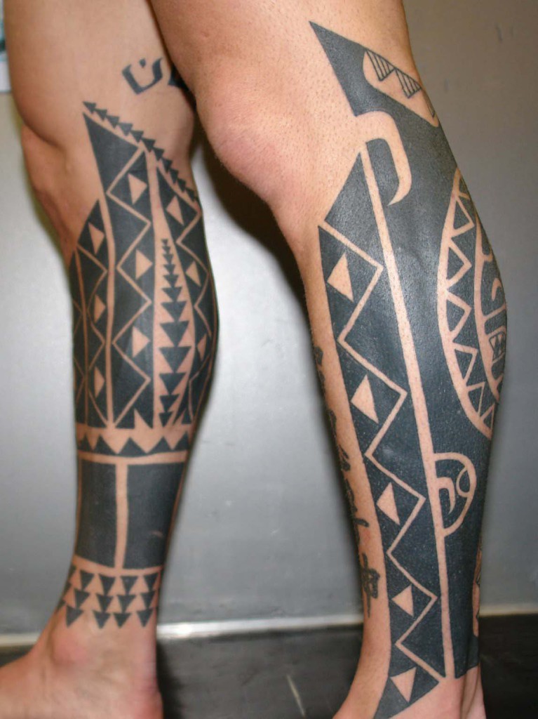 tatouage jambe homme tribal