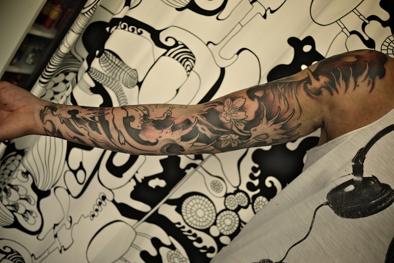Tatouage japonais bordeaux