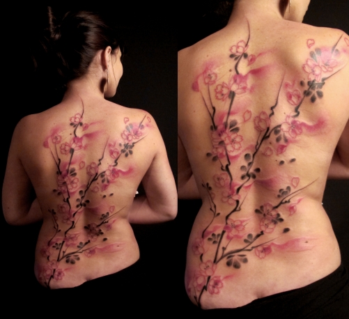 tatouage japonais cerisier