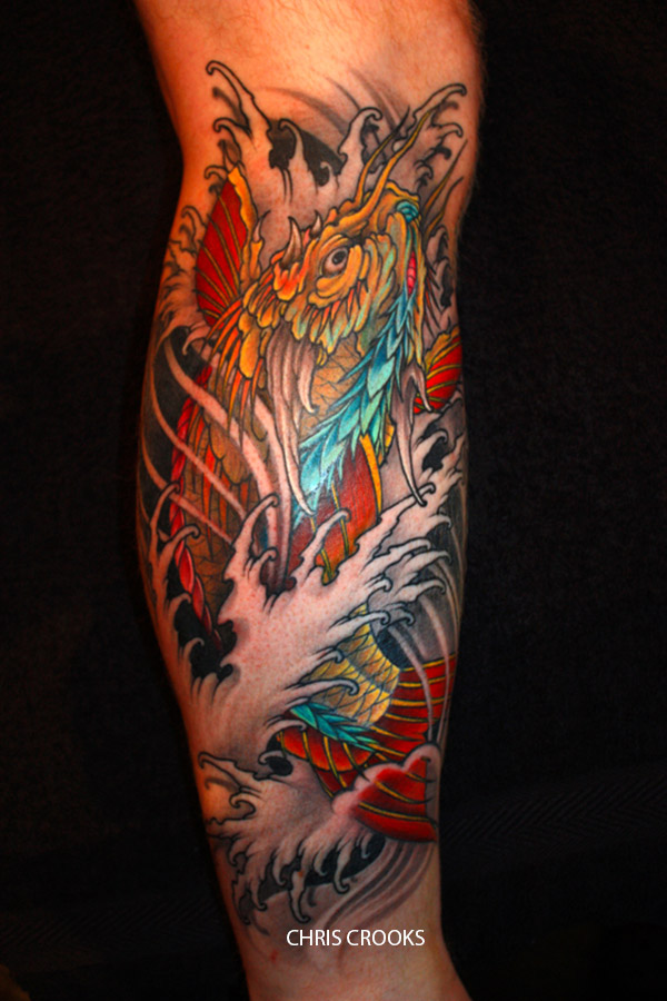 tatouage japonais de poisson koi