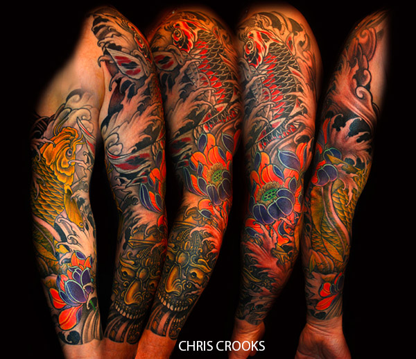 tatouage japonais de poisson koi