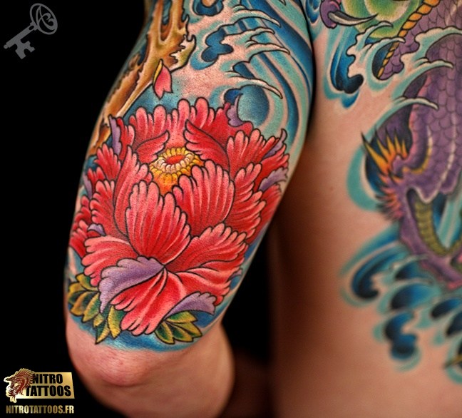 tatouage japonais fleur