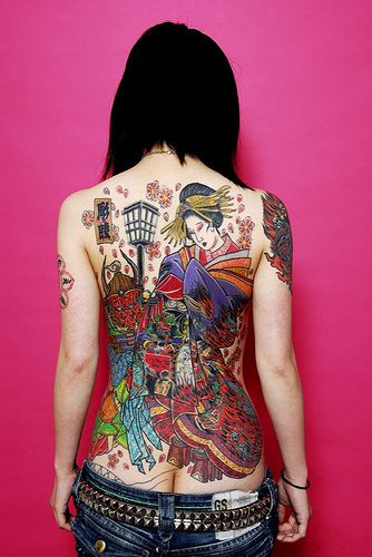 tatouage japonais geisha