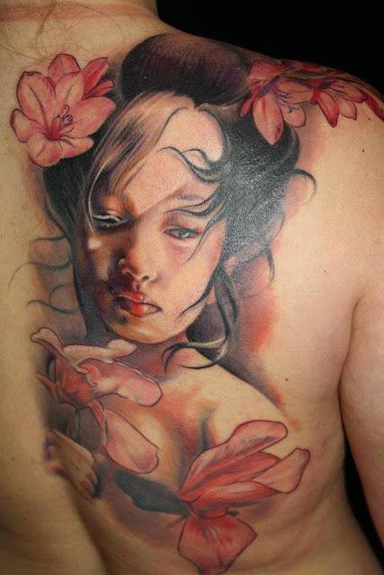 tatouage japonais geisha