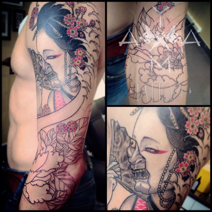 tatouage japonais geisha