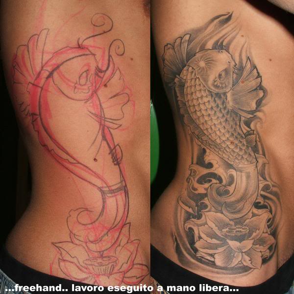 tatouage japonais hanche