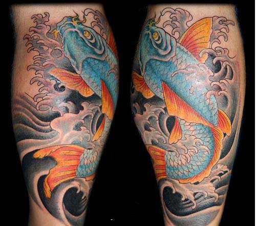 Tatouage japonais jambe
