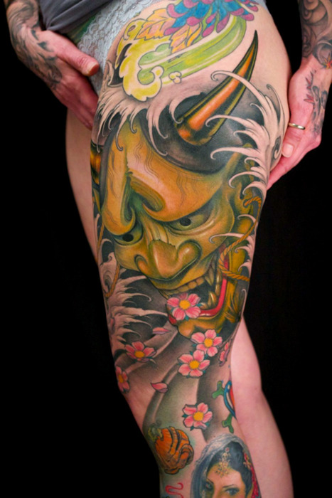 tatouage japonais masque