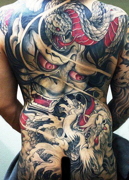 tatouage japonais masque