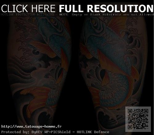tatouage japonais mollet