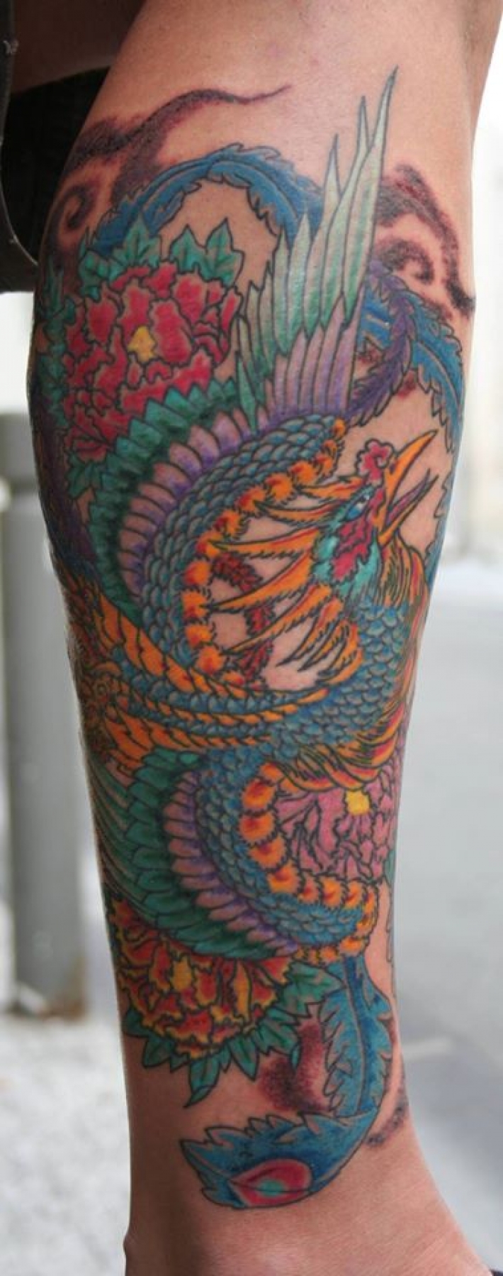 tatouage japonais mollet