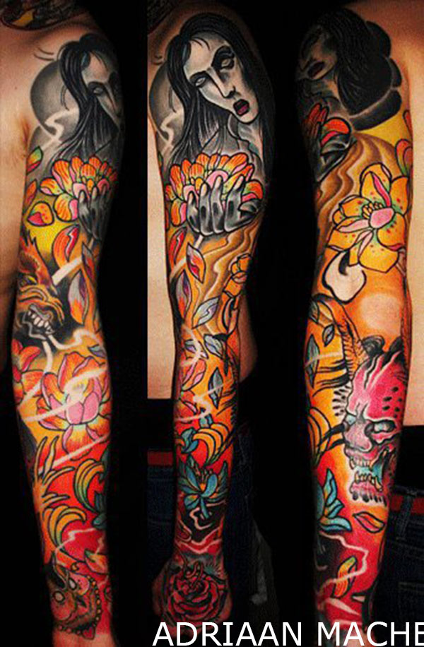 tatouage japonais new school