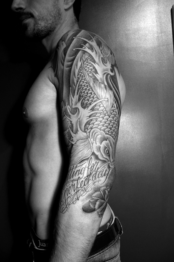 tatouage japonais noir et blanc