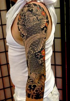 tatouage japonais noir et blanc