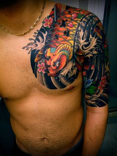 tatouage japonais pectoraux