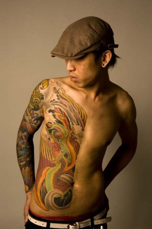 tatouage japonais phoenix