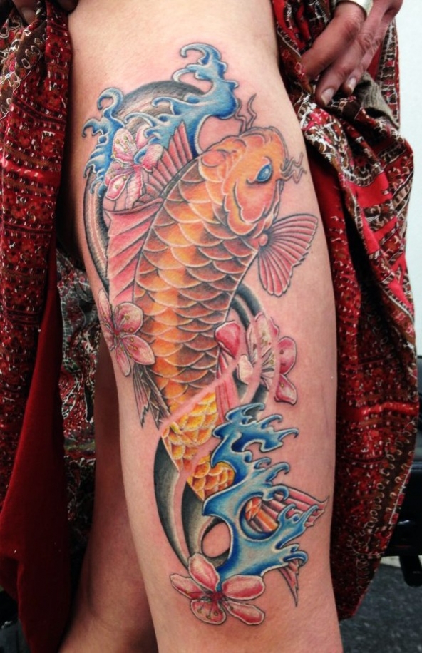 tatouage japonais poisson koi