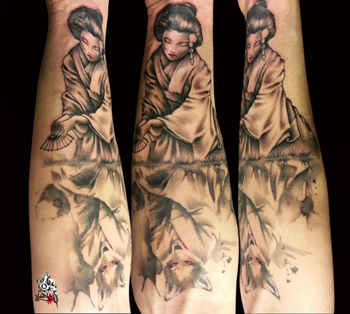 tatouage japonais renard