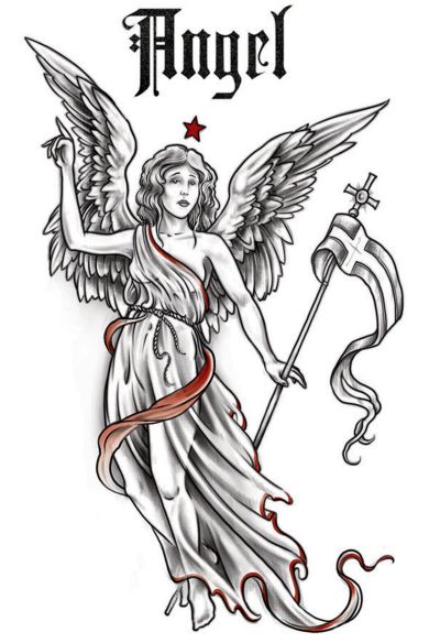 Tatouage logo ange