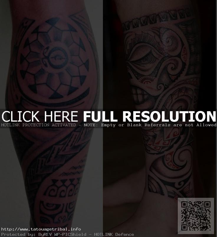 tatouage mollet bracelet tribal