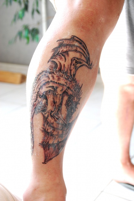 tatouage mollet homme poil