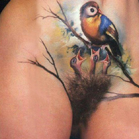 tatouage nid d'oiseau