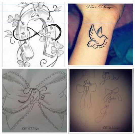tatouage noeud initiales