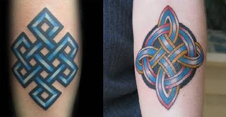 tatouage noeud sans fin bouddhiste