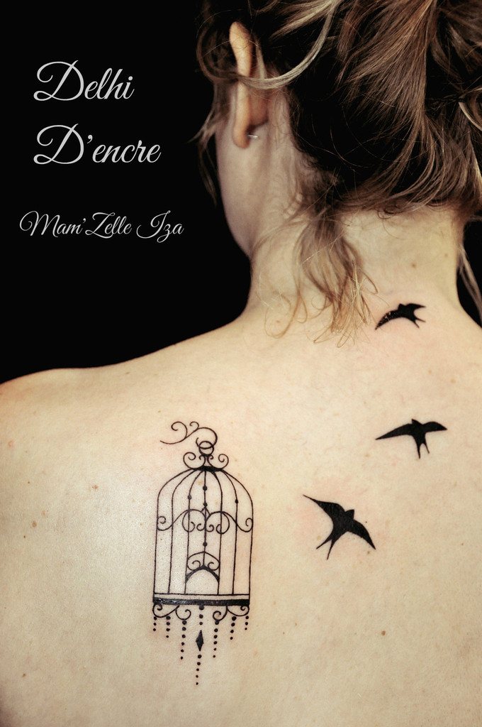 tatouage oiseau cage