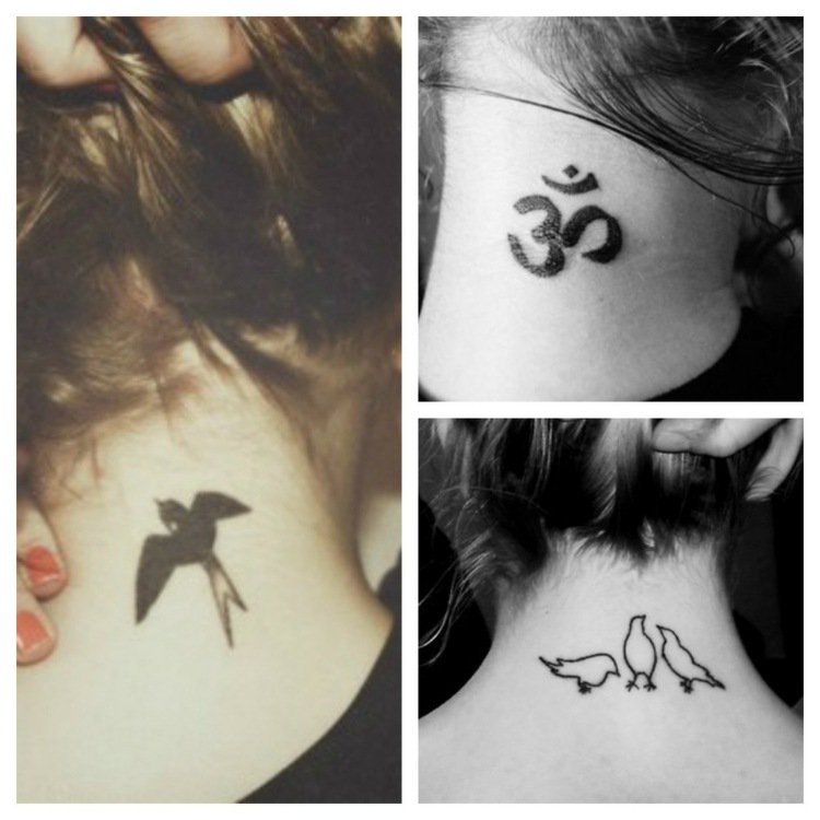 tatouage oiseau dans la nuque