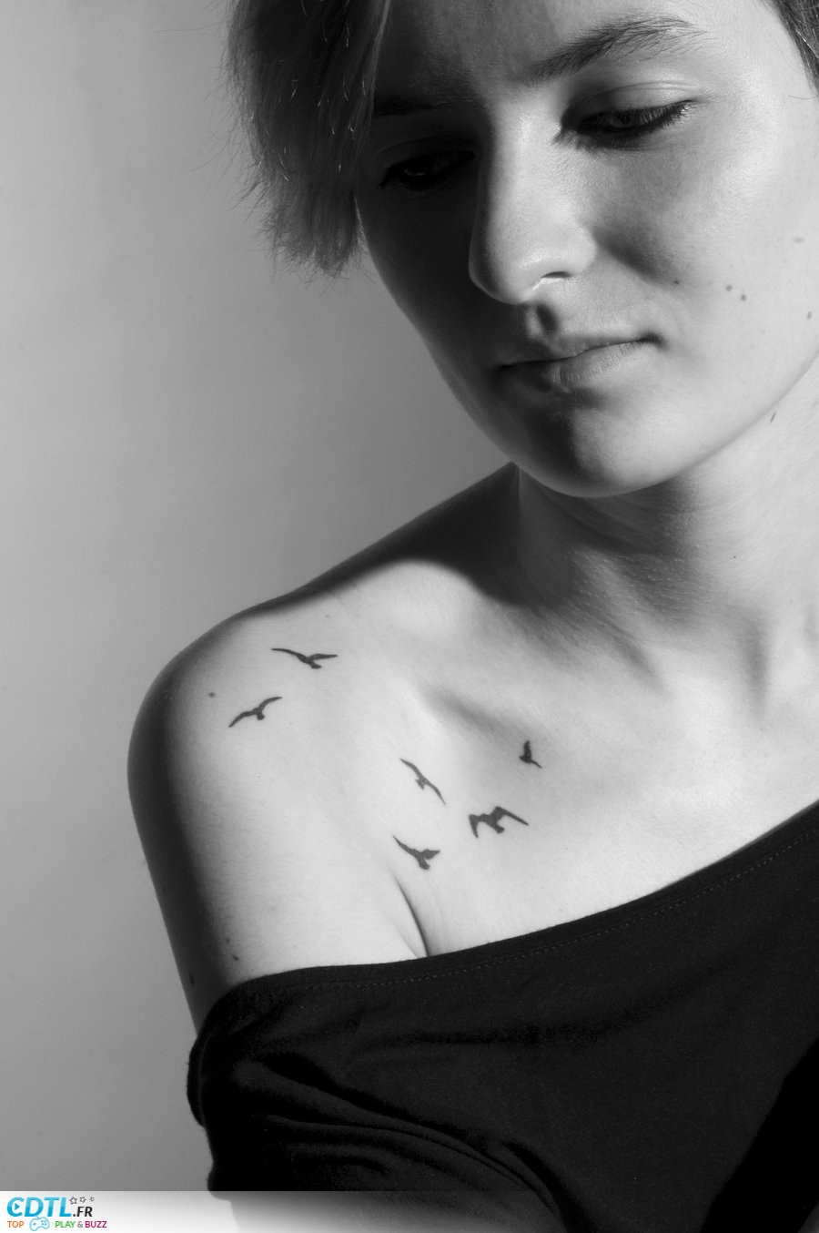tatouage oiseau fin