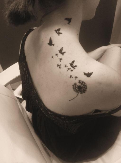 tatouage oiseau fin