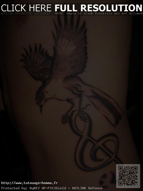 tatouage oiseau flanc
