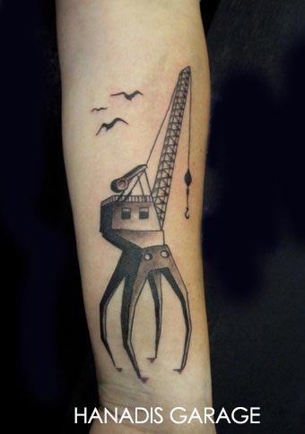 tatouage oiseau grue