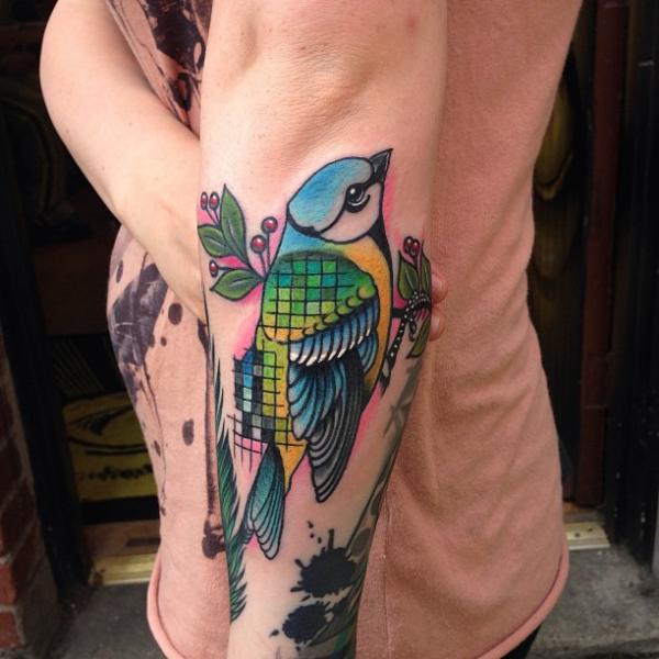 tatouage oiseau new school