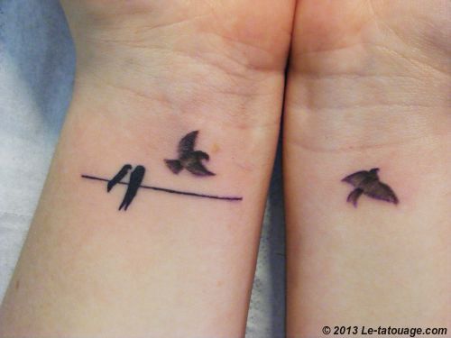 tatouage oiseau ombre