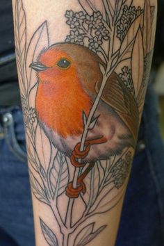 Tatouage oiseau rouge gorge