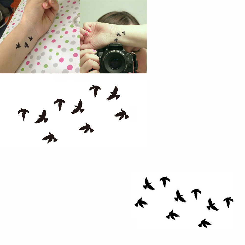 tatouage oiseau temporaire