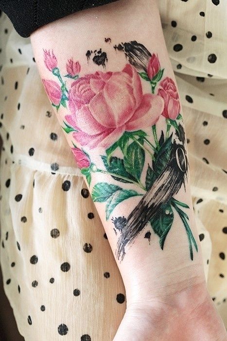 tatouage oiseau vintage