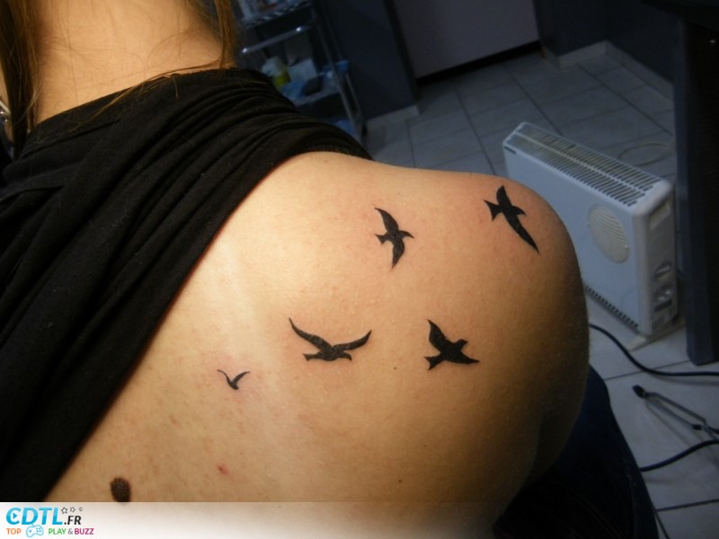 tatouage oiseau vol
