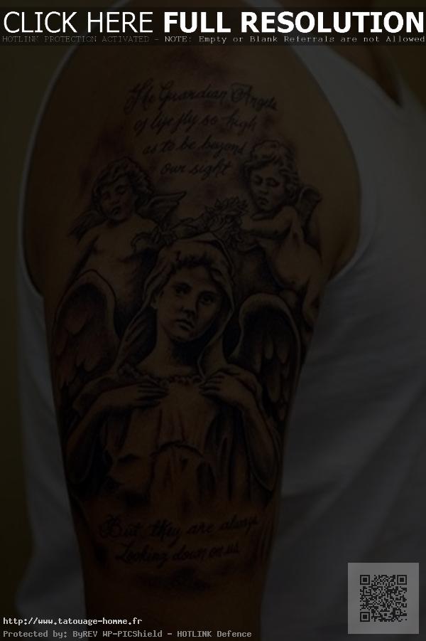 tatouage omoplate ange