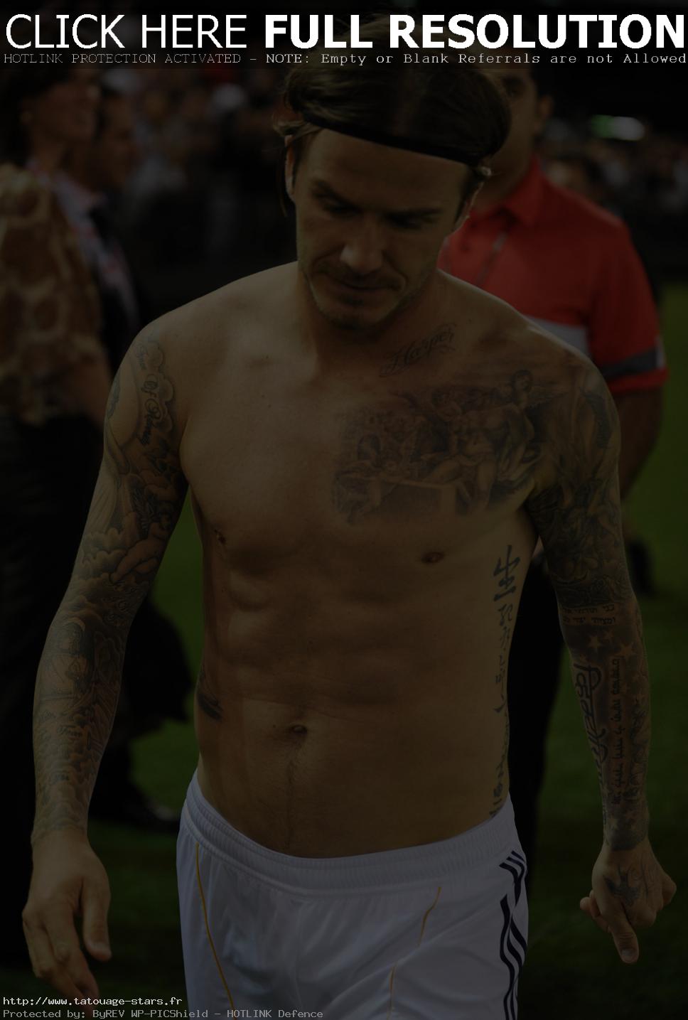 tatouage pectoraux beckham