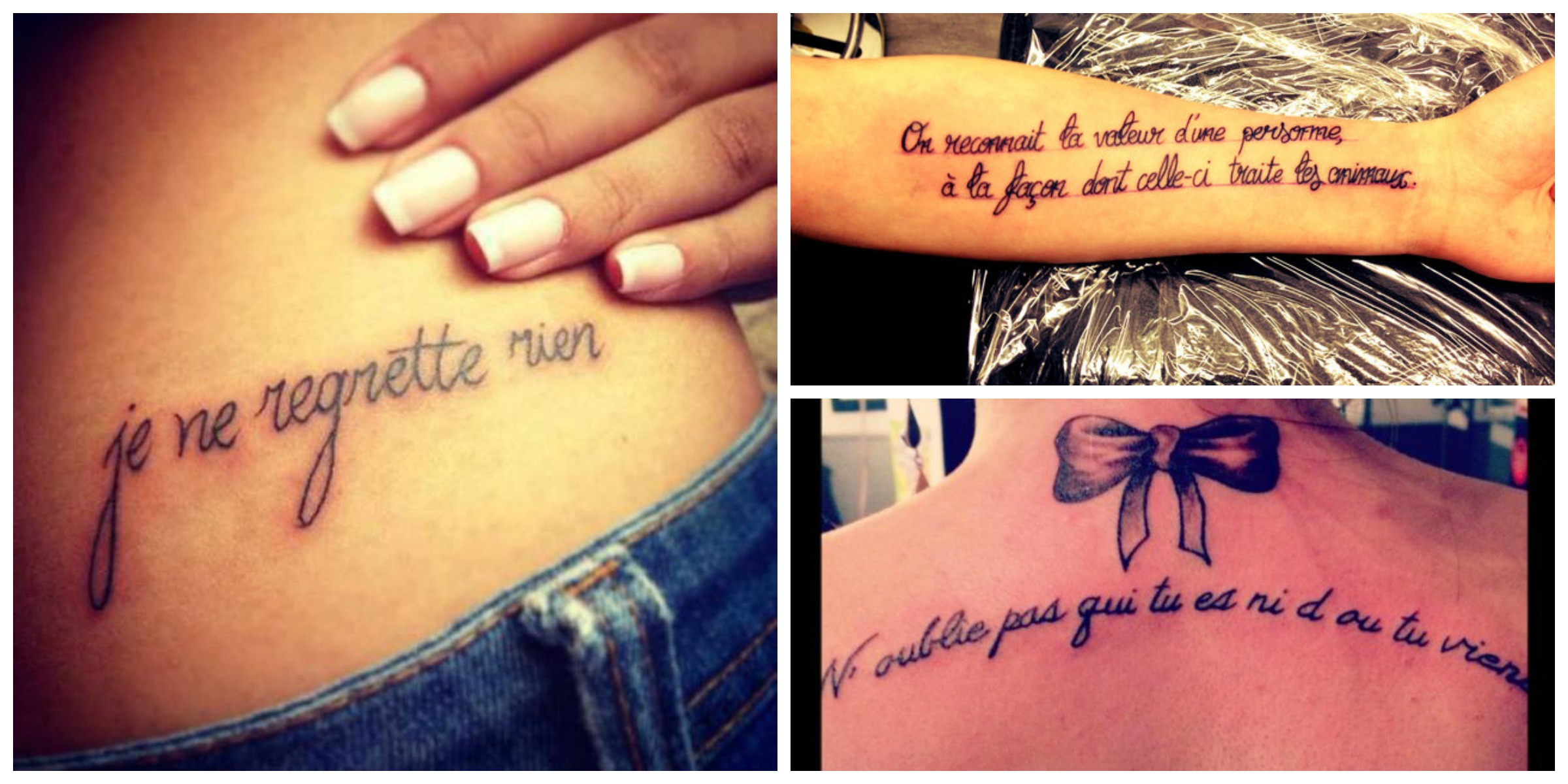tatouage phrase amour francais