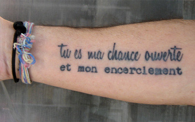 tatouage phrase amour italienne