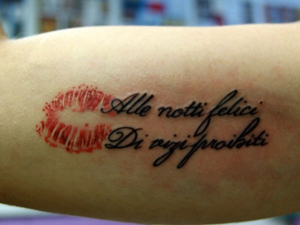 tatouage phrase d'amour en italien