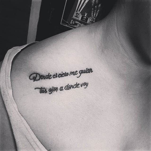 Tatouage phrase espagnol amour