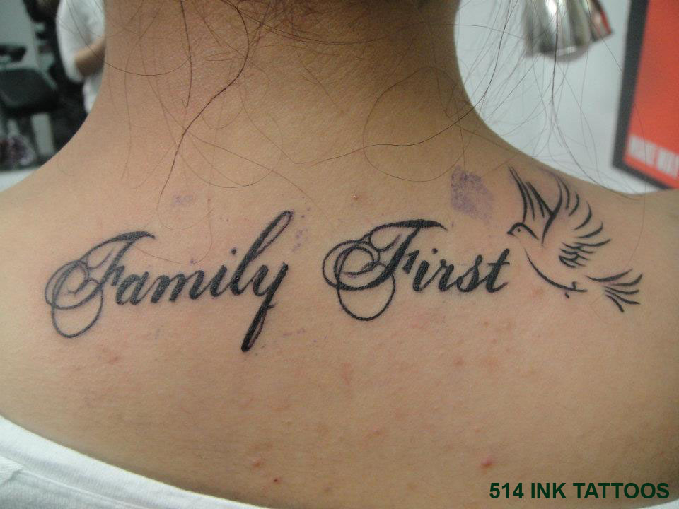 tatouage phrase famille