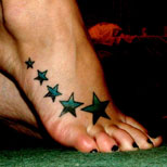 tatouage pied cheville etoile