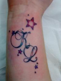 tatouage poignet prenom et etoile